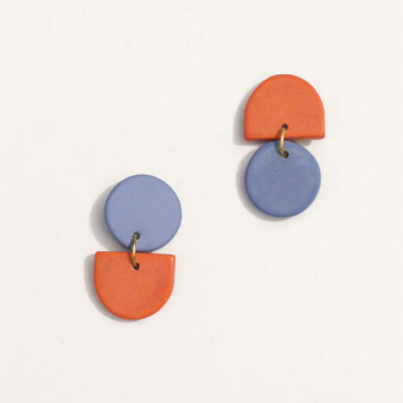 Backflip Clay Earings - Coral Lapis