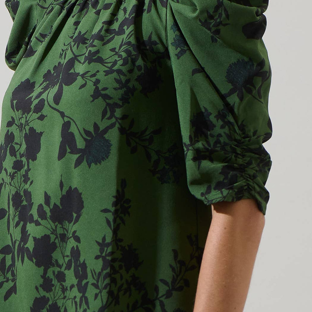
                      
                        Floral Drape Sleeve Top - Emerald
                      
                    