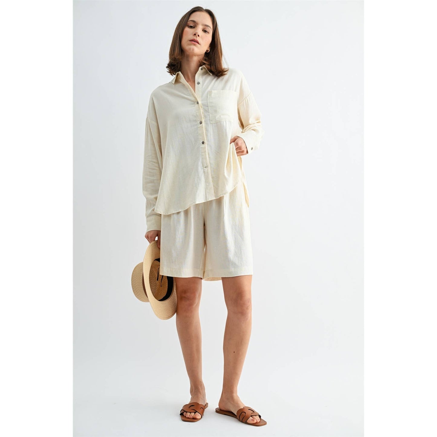 Linen Shorts - Cream