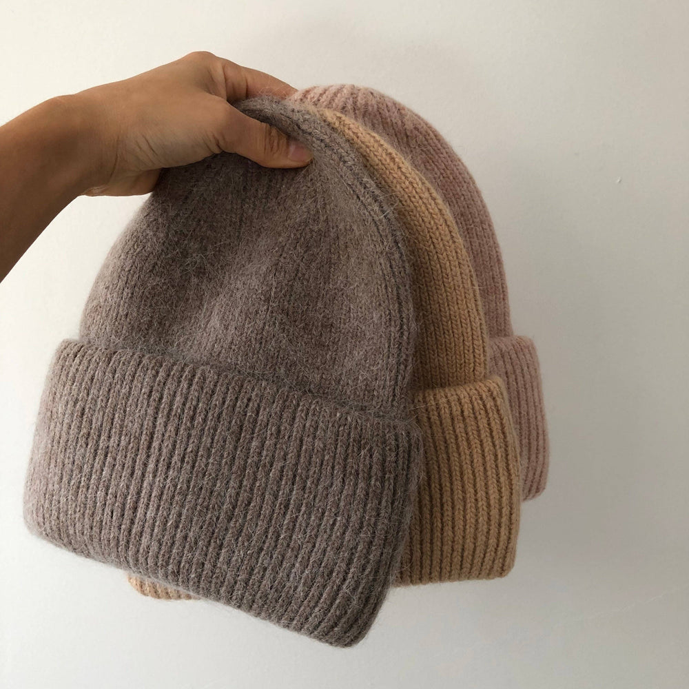 Angora Wool Beanie - Oat