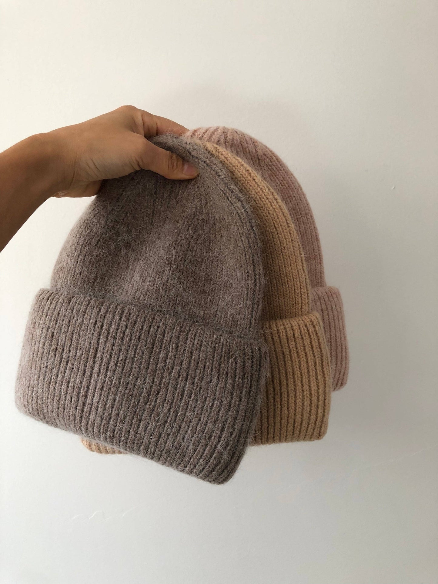 Angora Wool Beanie - Oat