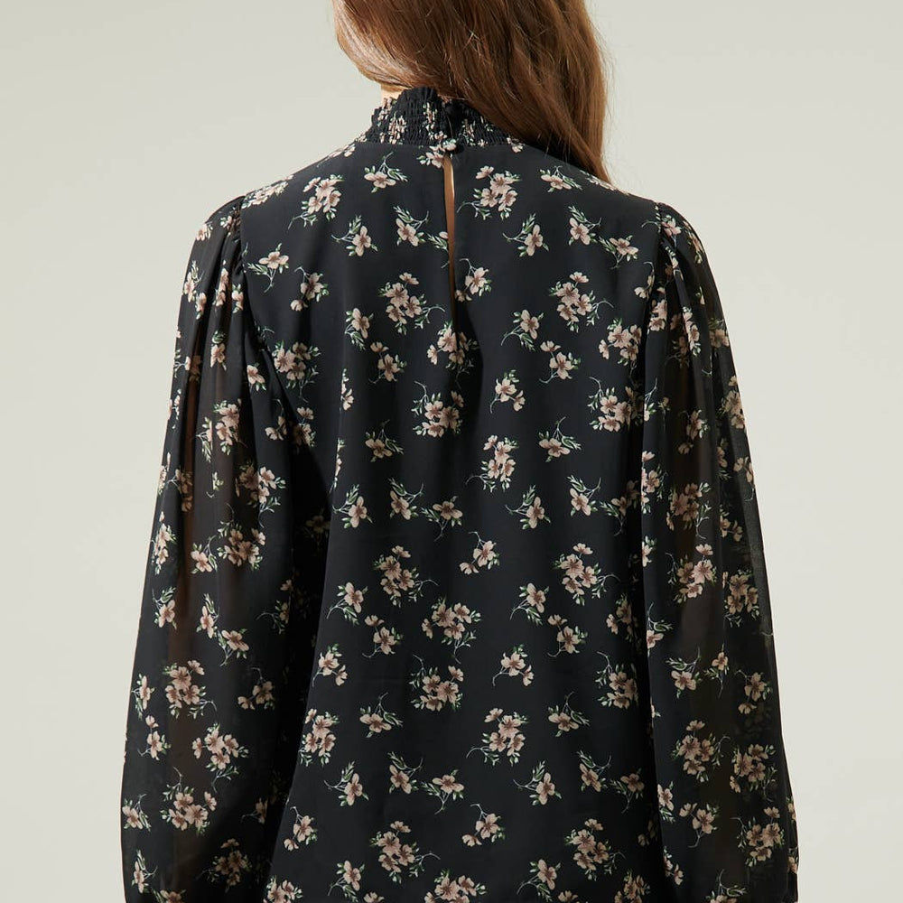 Balloon Sleeve Blouse - Black