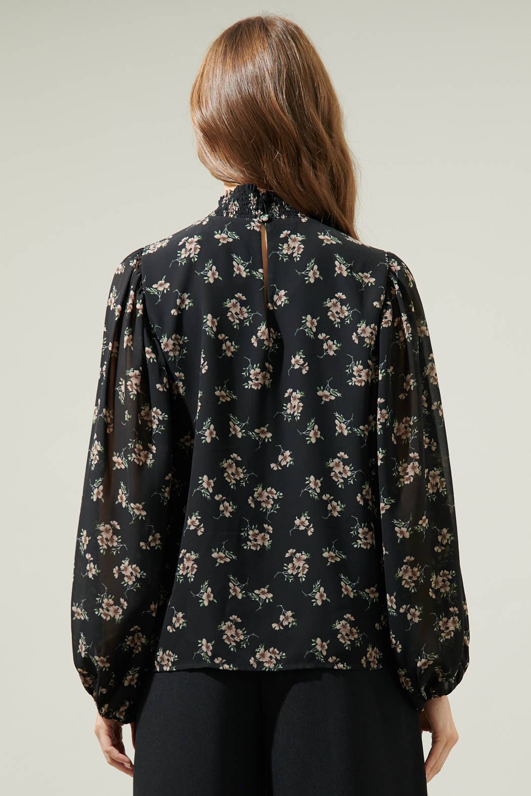 Balloon Sleeve Blouse - Black