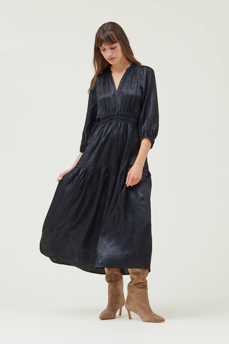 Holiday Dress with 3/4 sleeves - Black