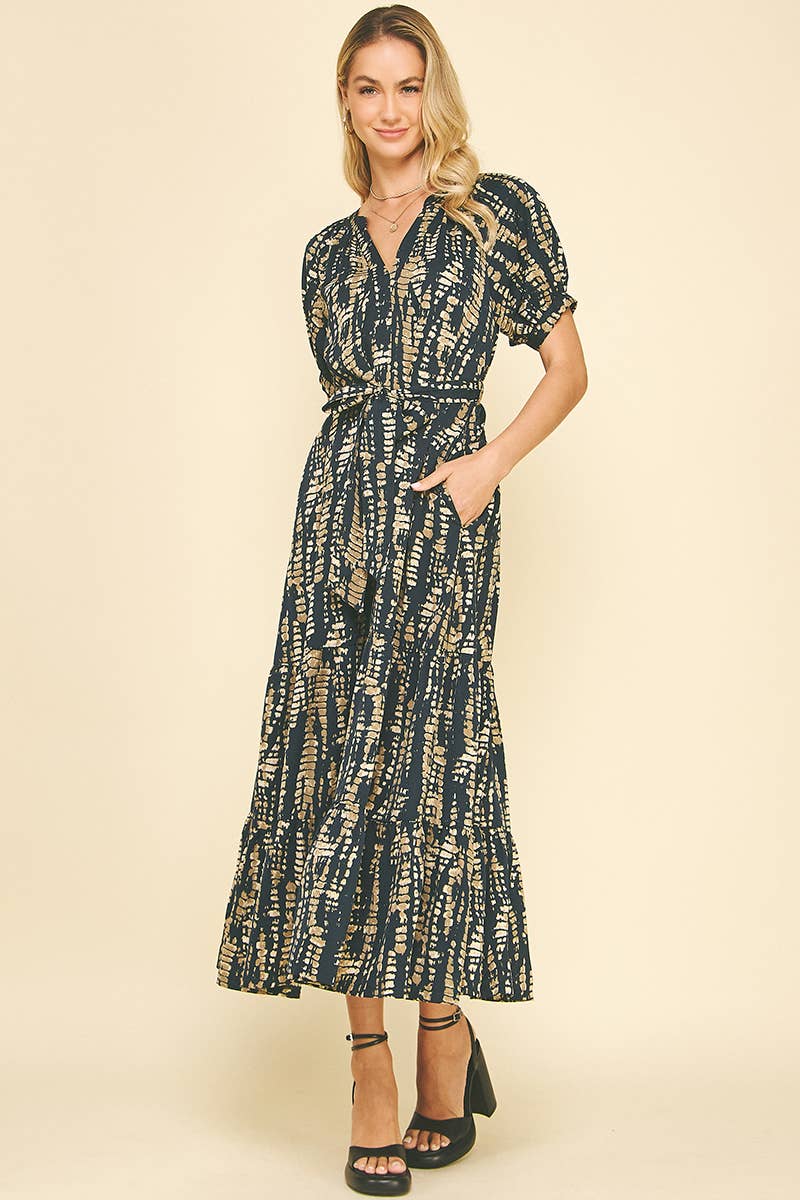 Printed Tiered Maxi Dress