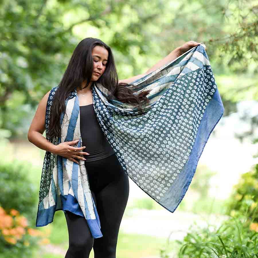 
                      
                        Cotton Silk Block Print Scarf - Pintu
                      
                    