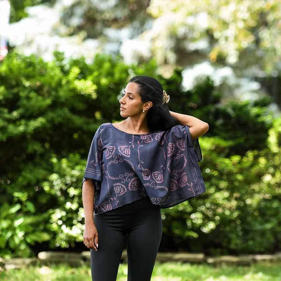 Cotton Silk Crop Top - Danish