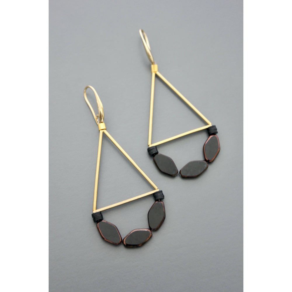 
                      
                        Geometric Black Glass Dangle Earrings
                      
                    