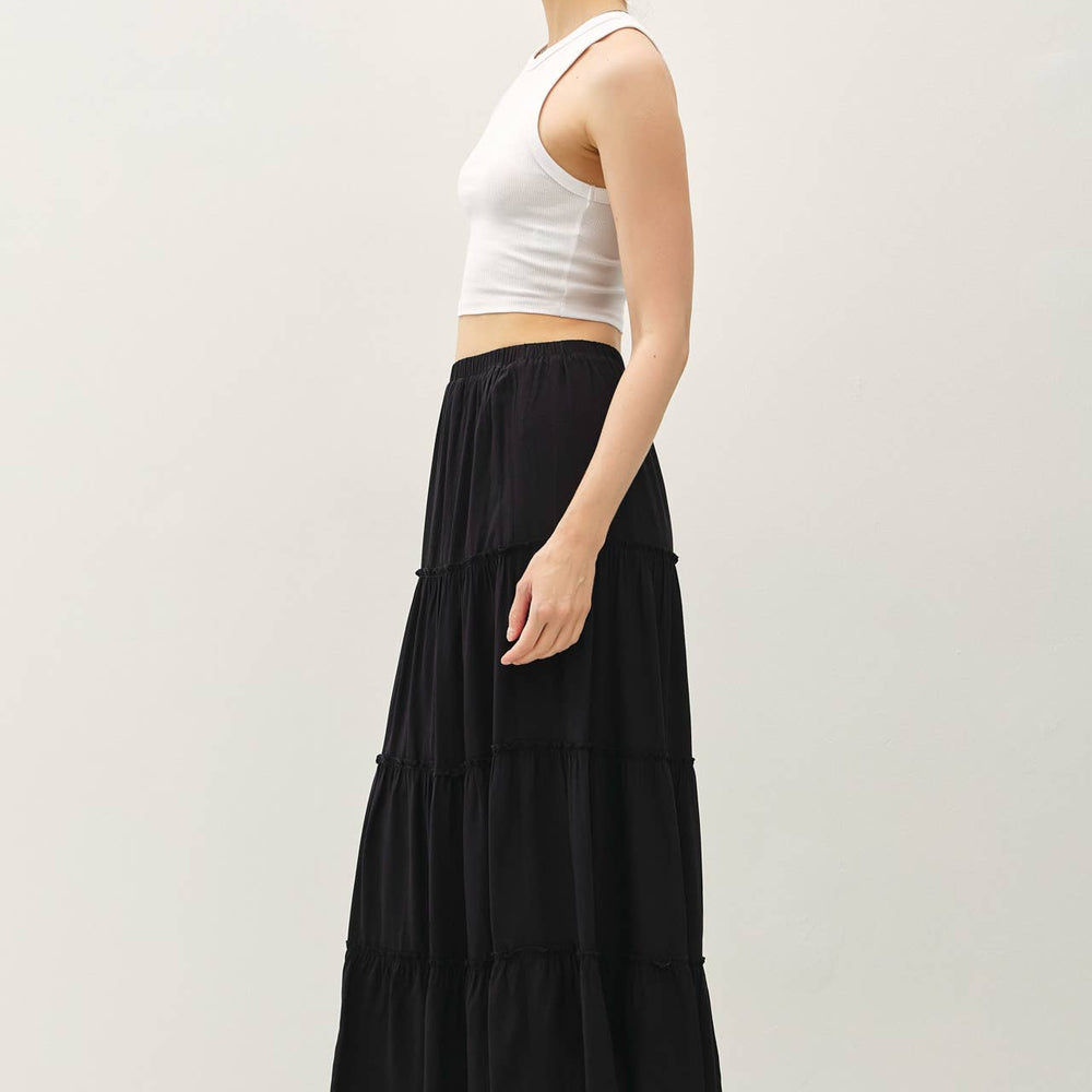 Tiered Maxi Skirt - Black