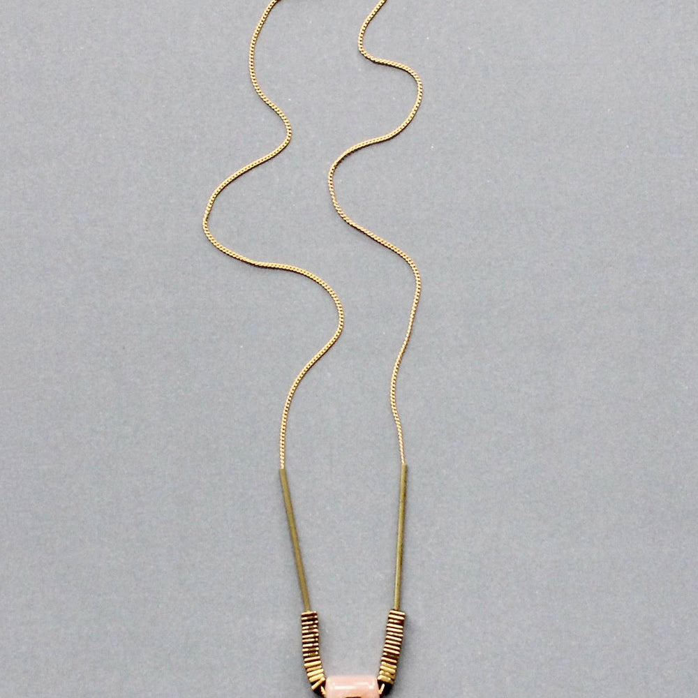 
                      
                        Peach Moon Stone and Agate Necklace
                      
                    