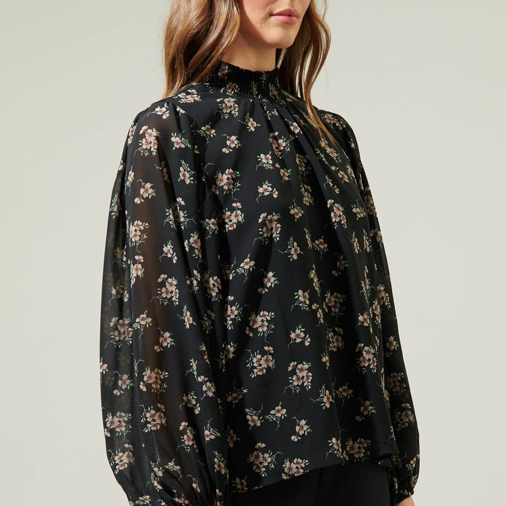 
                      
                        Balloon Sleeve Blouse - Black
                      
                    