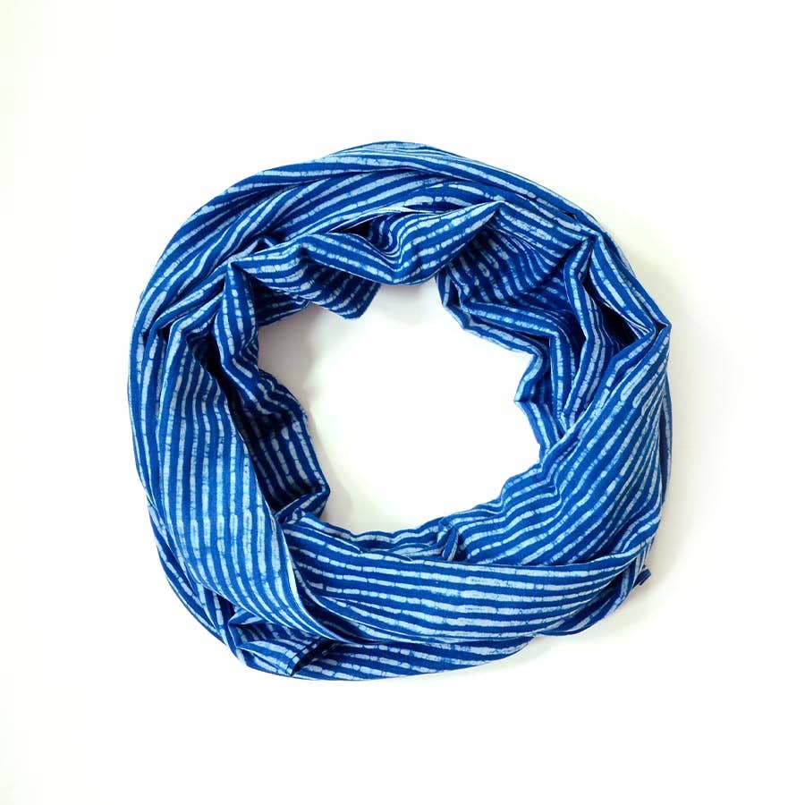
                      
                        Cotton Silk Block Print Scarf - Indigo
                      
                    