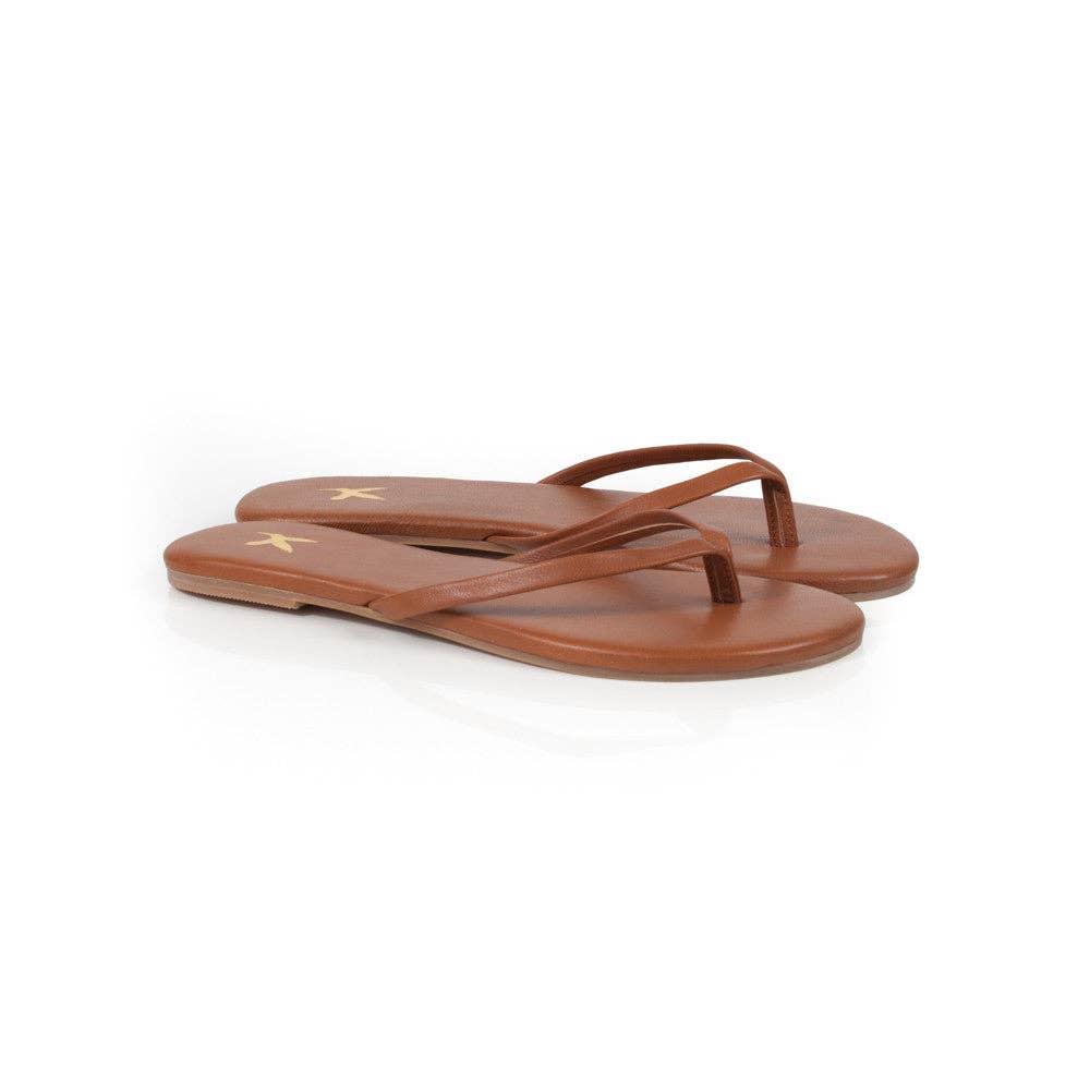 Leather Thong Sandals - Pecan