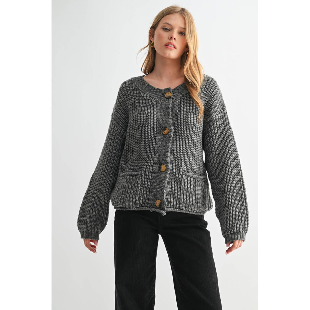 Chunky Cardigan - Grey