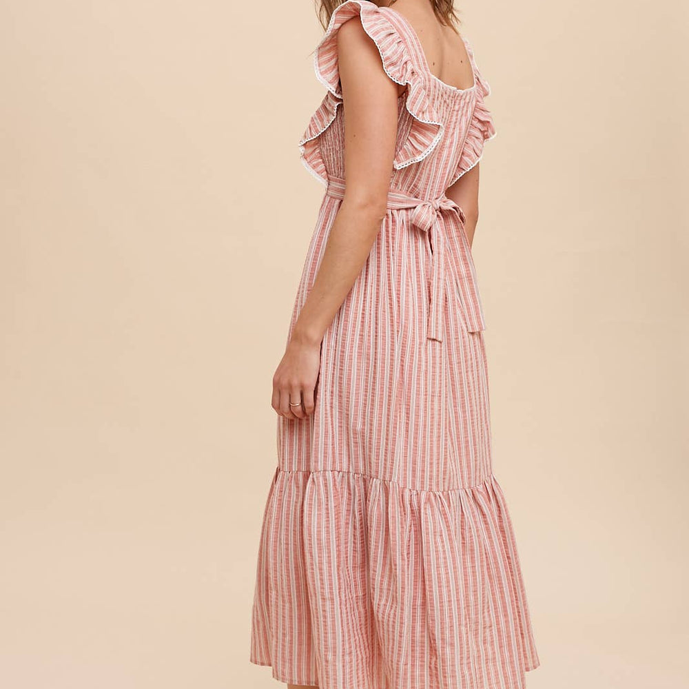 
                      
                        Striped Midi Dress - Rust
                      
                    