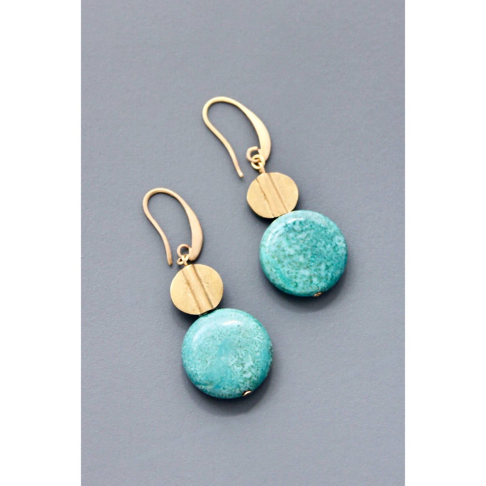 Turquoise Disc Earrings