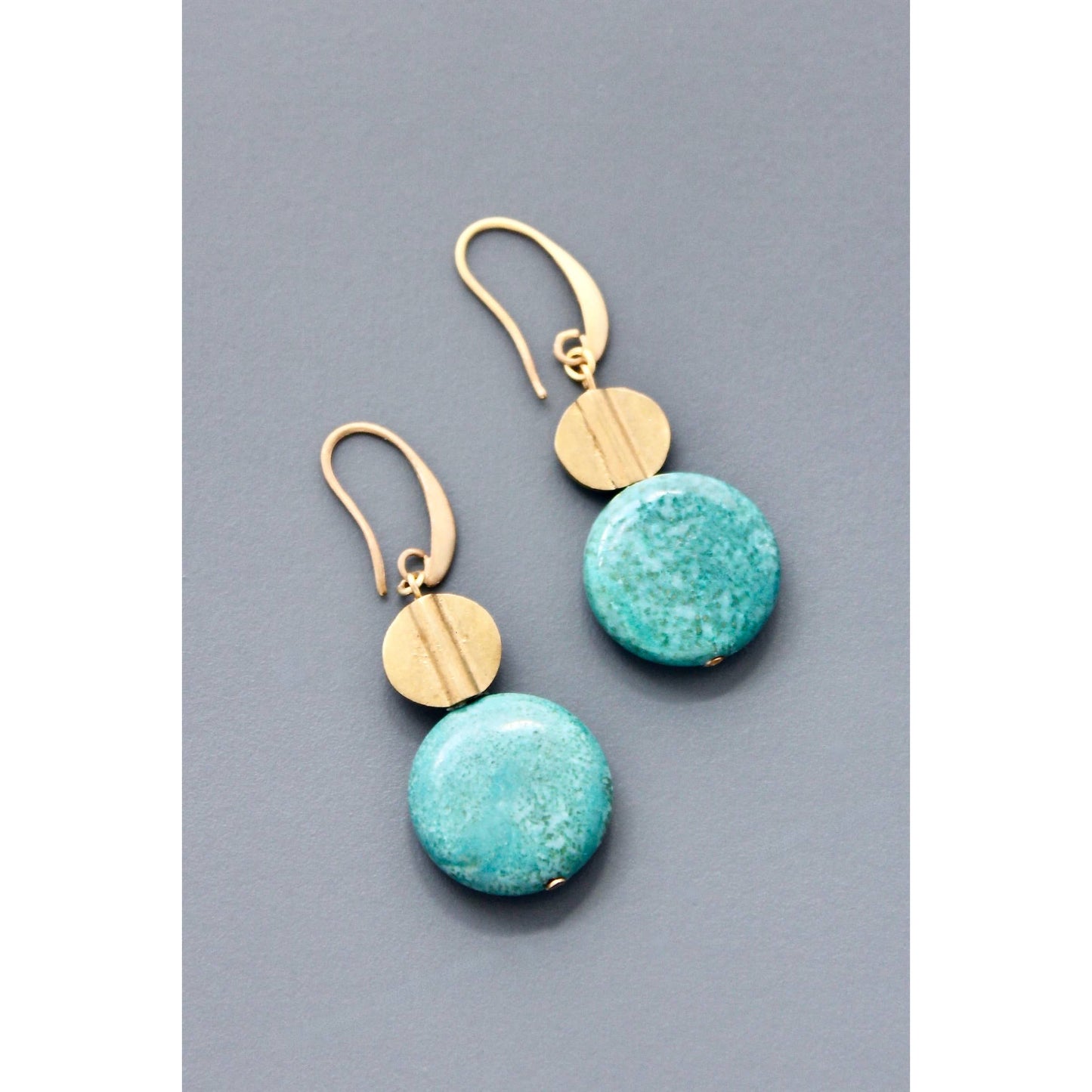 Turquoise Disc Earrings