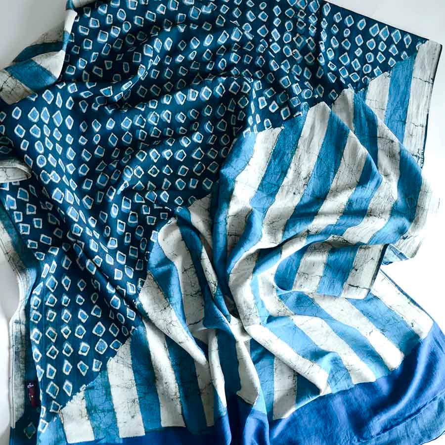 
                      
                        Cotton Silk Block Print Scarf - Pintu
                      
                    