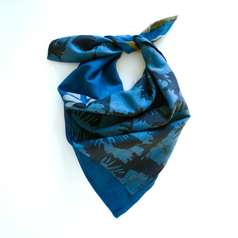 Hand Block Printed Bandana - Bluey