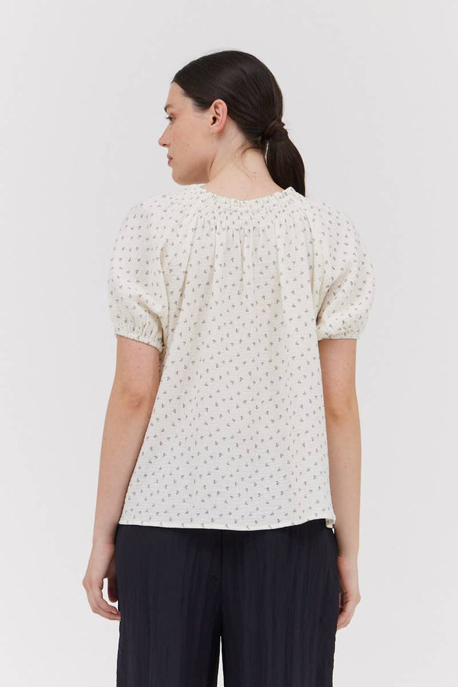 
                      
                        Ditsy Print Blouse - White
                      
                    