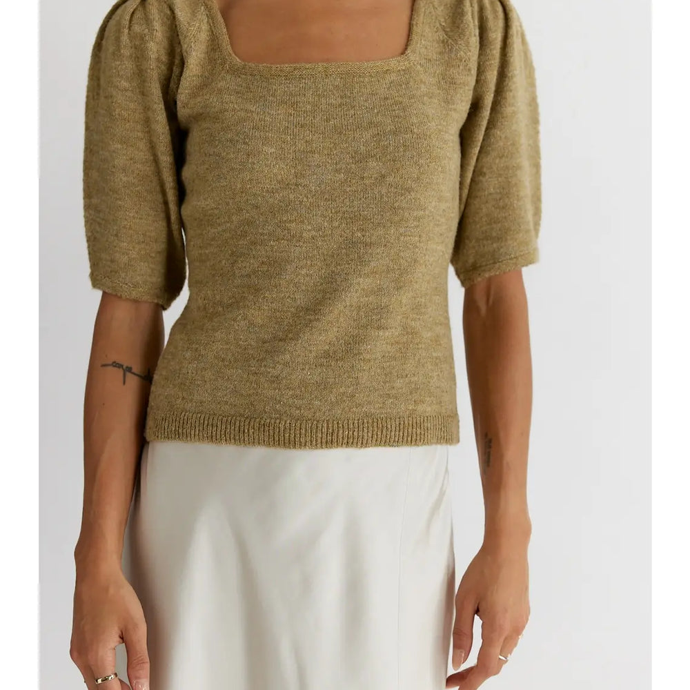 Aura Square Neck Sweater - Olive