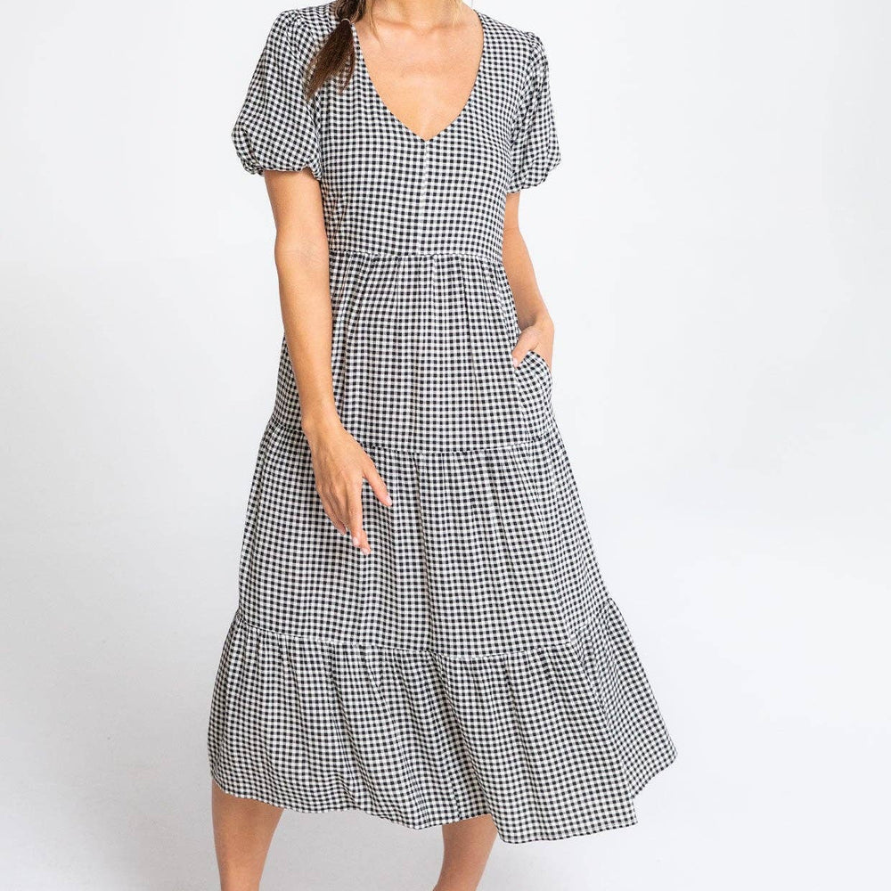 
                      
                        Gingham Puff Sleeve Midi Dress
                      
                    