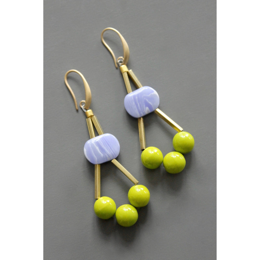 
                      
                        Geometric Lavender and Moss Earrings
                      
                    