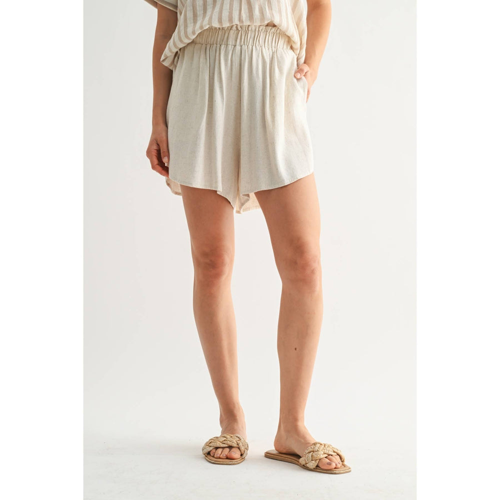 Flowy Linen Shorts - Natural