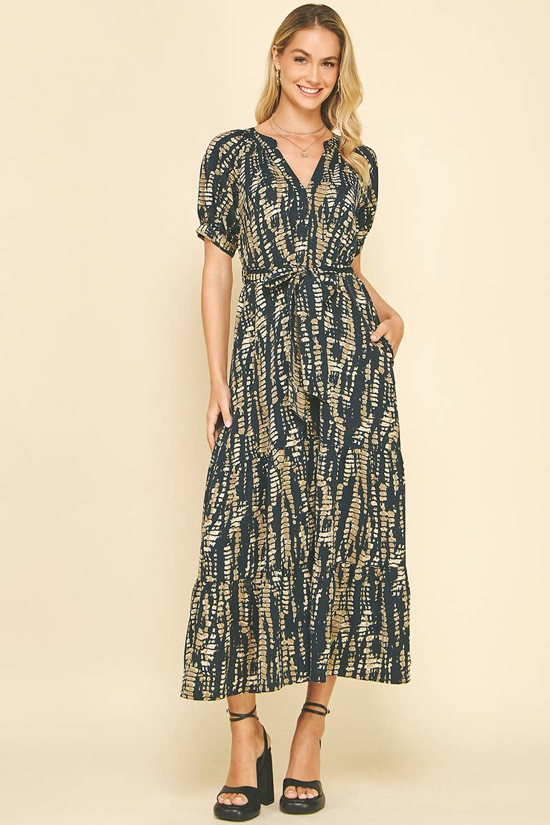 Printed Tiered Maxi Dress