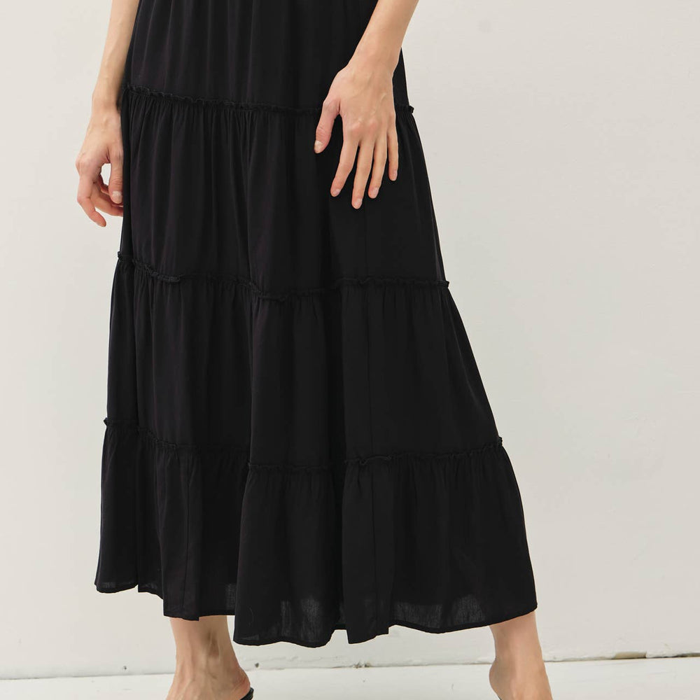 
                      
                        Tiered Maxi Skirt - Black
                      
                    