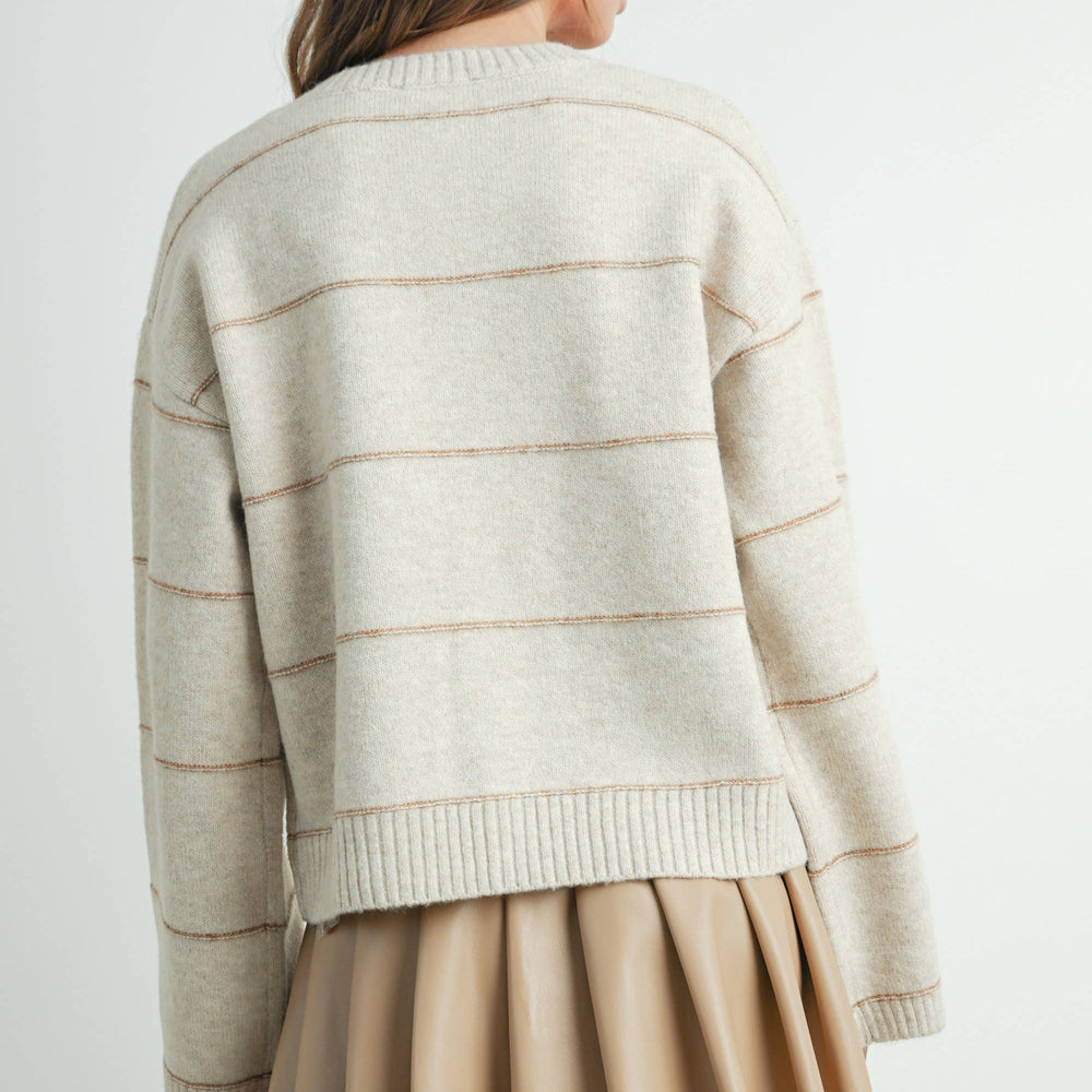 
                      
                        Button Front Striped Cardigan - Taupe
                      
                    