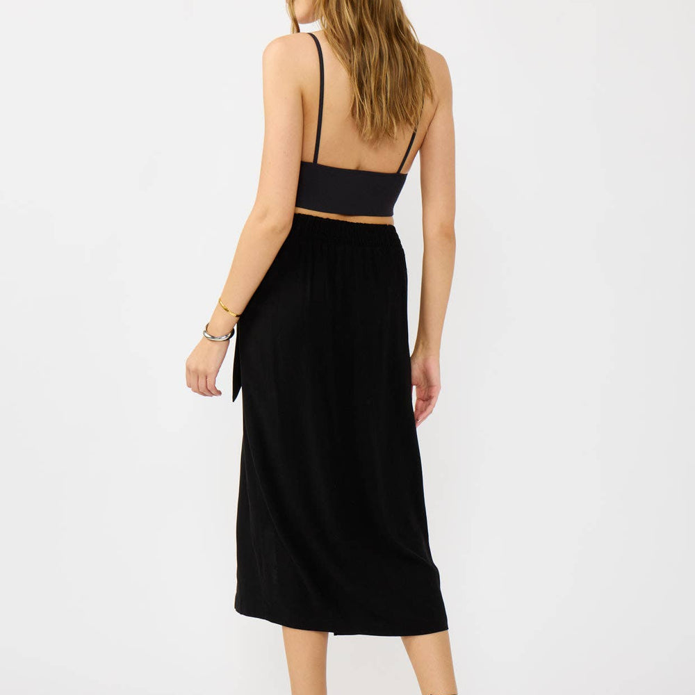 
                      
                        Smocked Back Wrap Midi Skirt
                      
                    