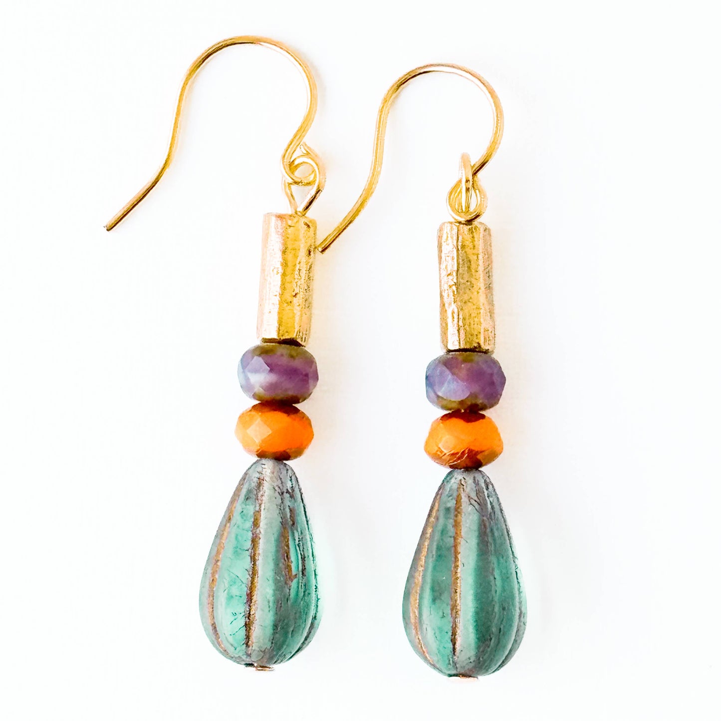 Striped Glass Drop Earrings