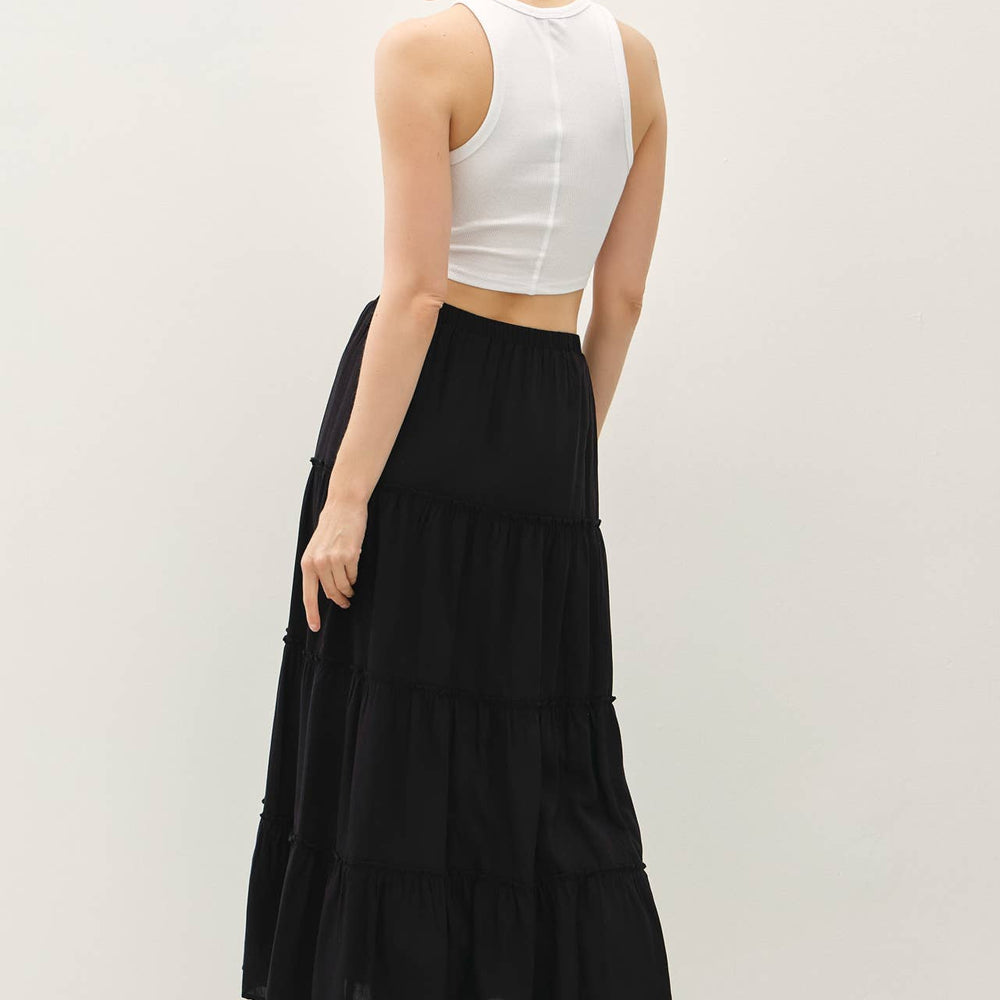 
                      
                        Tiered Maxi Skirt - Black
                      
                    