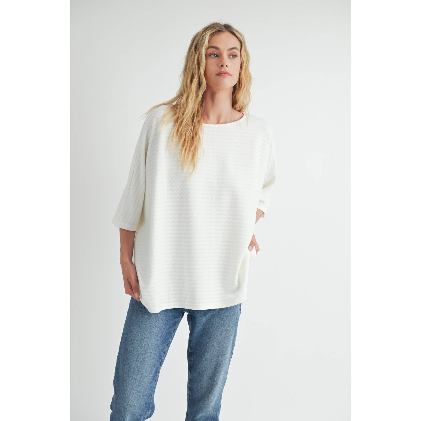 Oversized Knit Top - White