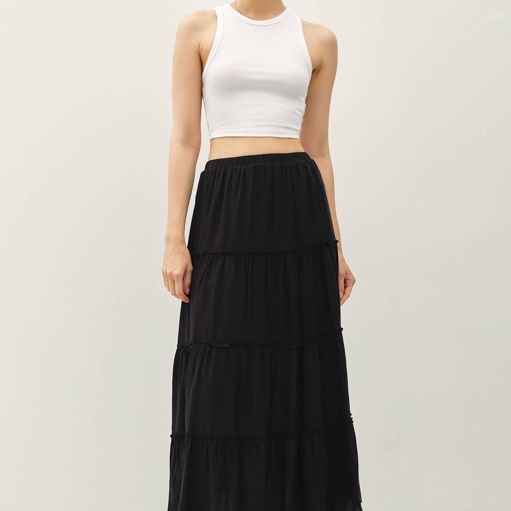 Tiered Maxi Skirt - Black