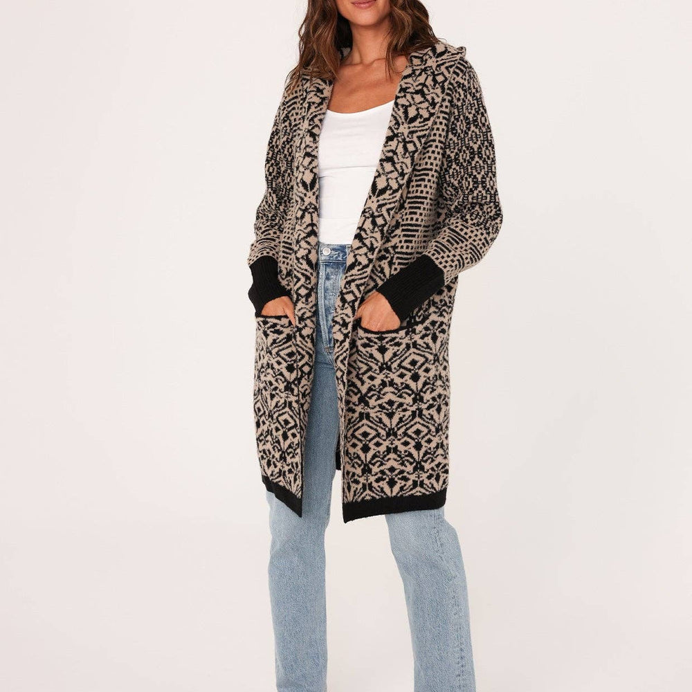 
                      
                        Patchwork Jacquard Hoodie Cardigan
                      
                    