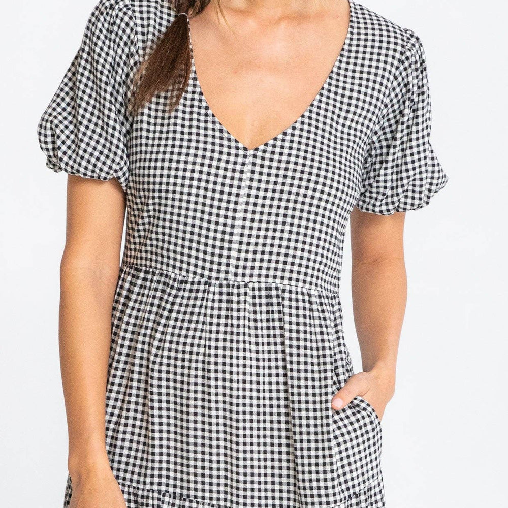 
                      
                        Gingham Puff Sleeve Midi Dress
                      
                    