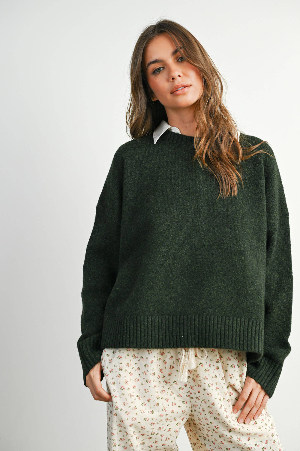 Tie-back Sweater - Emerald