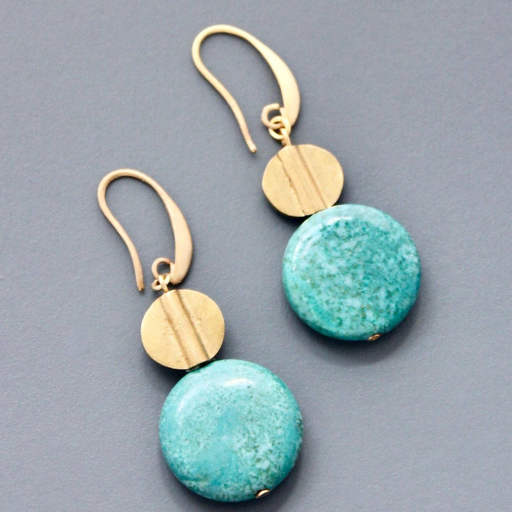
                      
                        Turquoise Disc Earrings
                      
                    