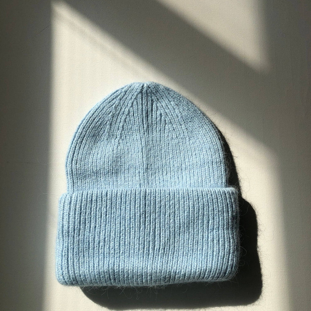 Angora Wool Beanie - Baby Blue