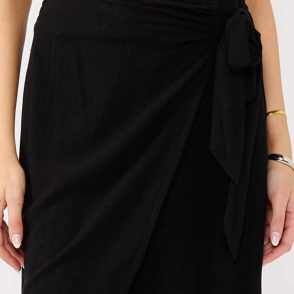 
                      
                        Smocked Back Wrap Midi Skirt
                      
                    