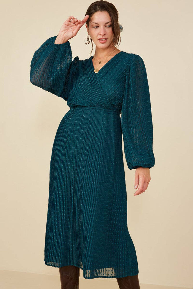 
                      
                        Pleated Holiday Dress - Teal
                      
                    