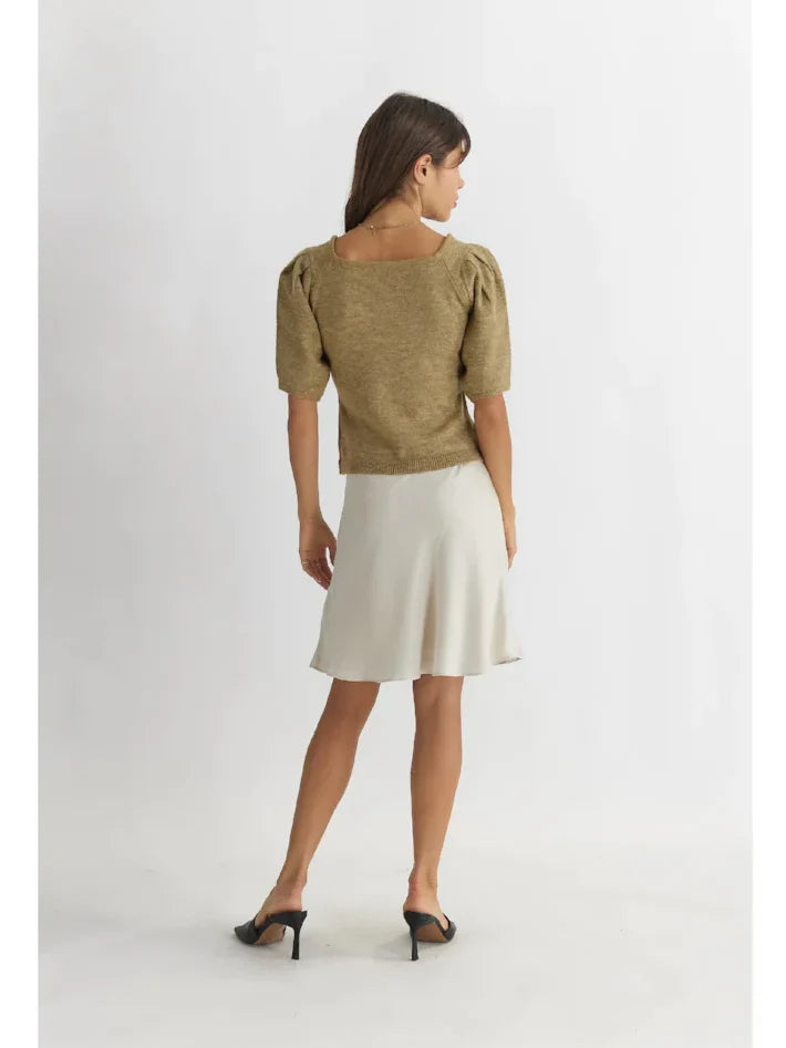 
                      
                        Aura Square Neck Sweater - Olive
                      
                    