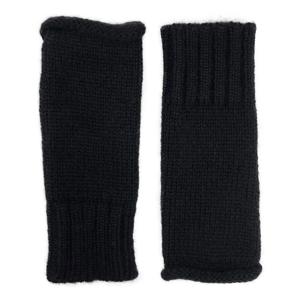 Alpaca Fingerless Gloves - Black