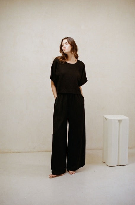 Wide Leg Pants - Black