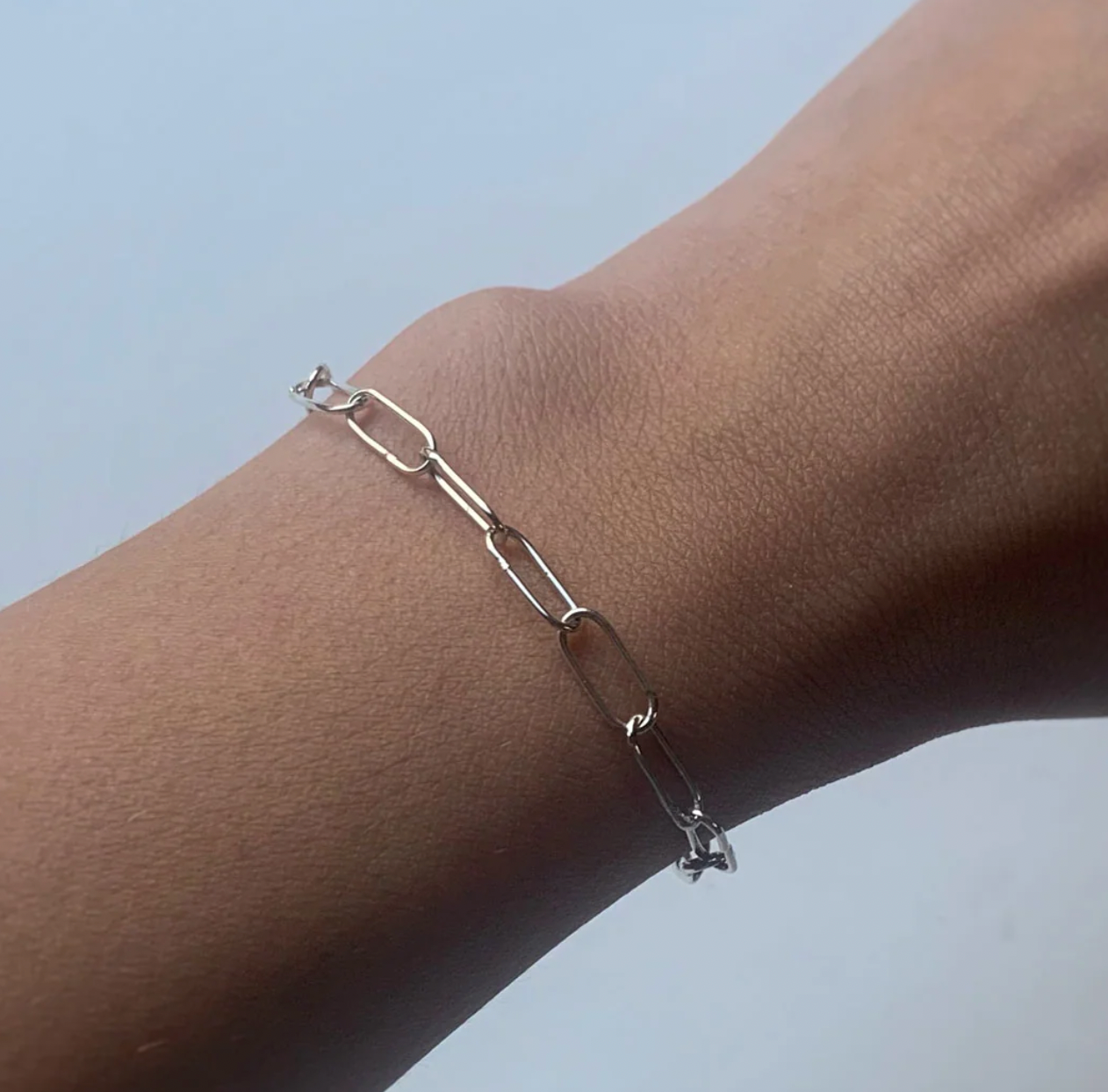 Thin Paperclip Bracelet - 14k Yellow Gold