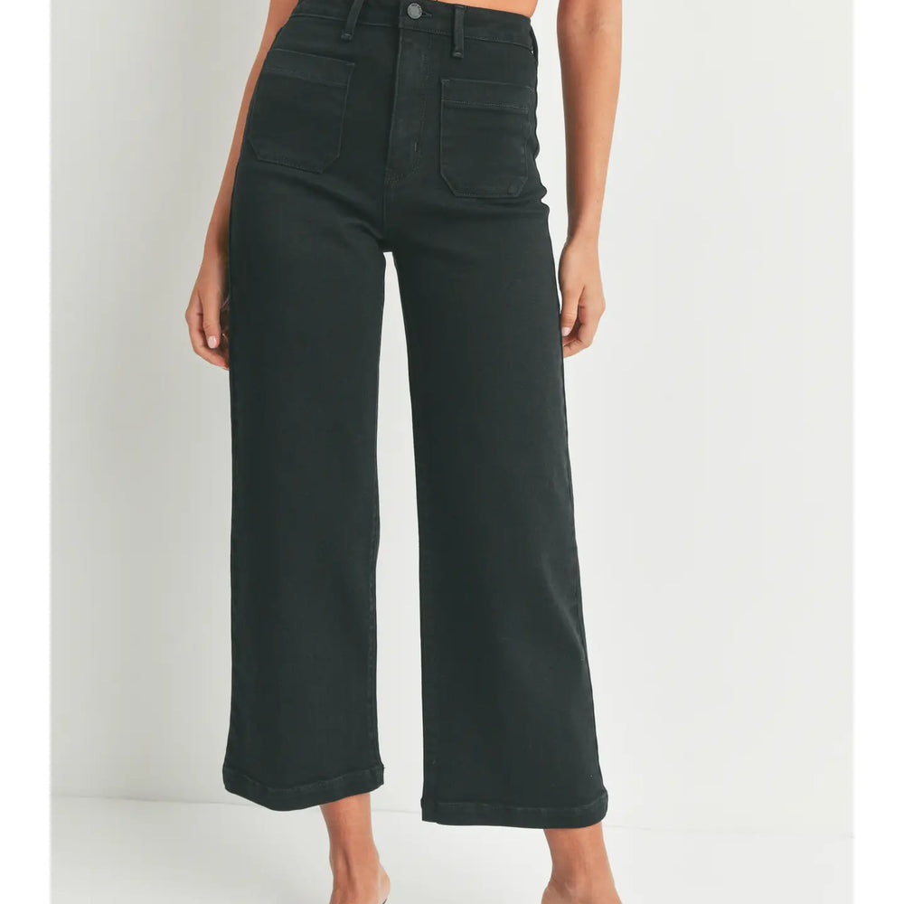 Patch Pocket Wide Leg - Black