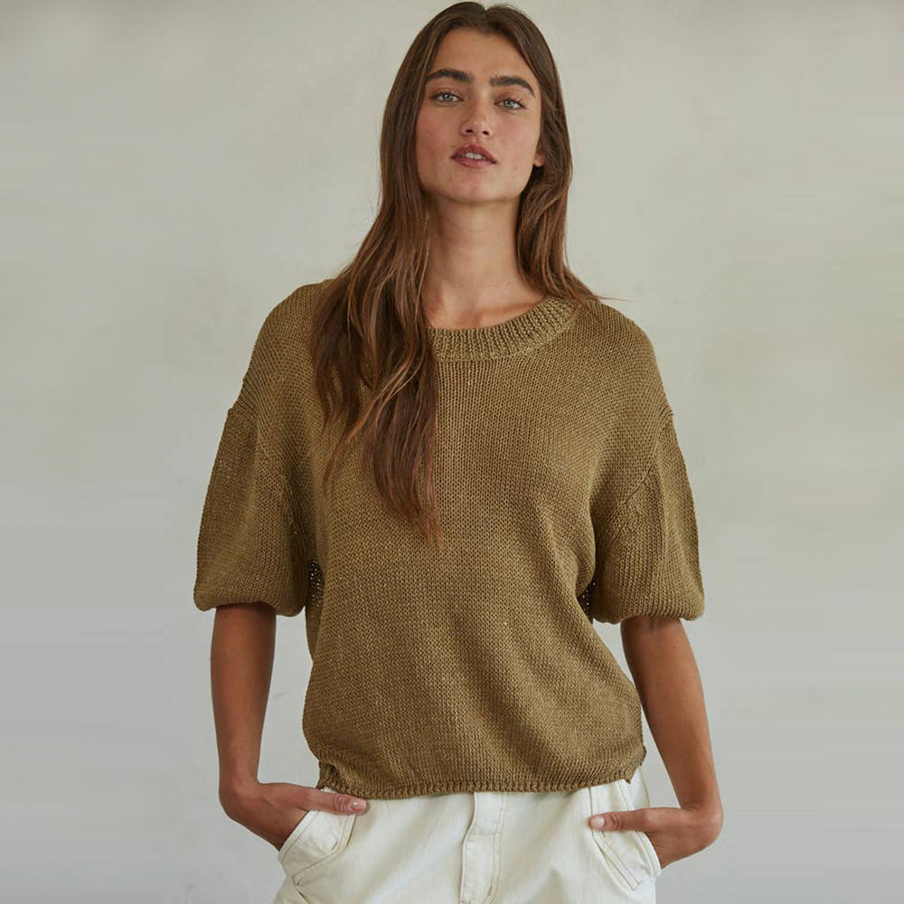 Knit Short Sleeve Sweater