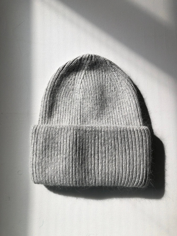 Angora Wool Beanie - Light Grey